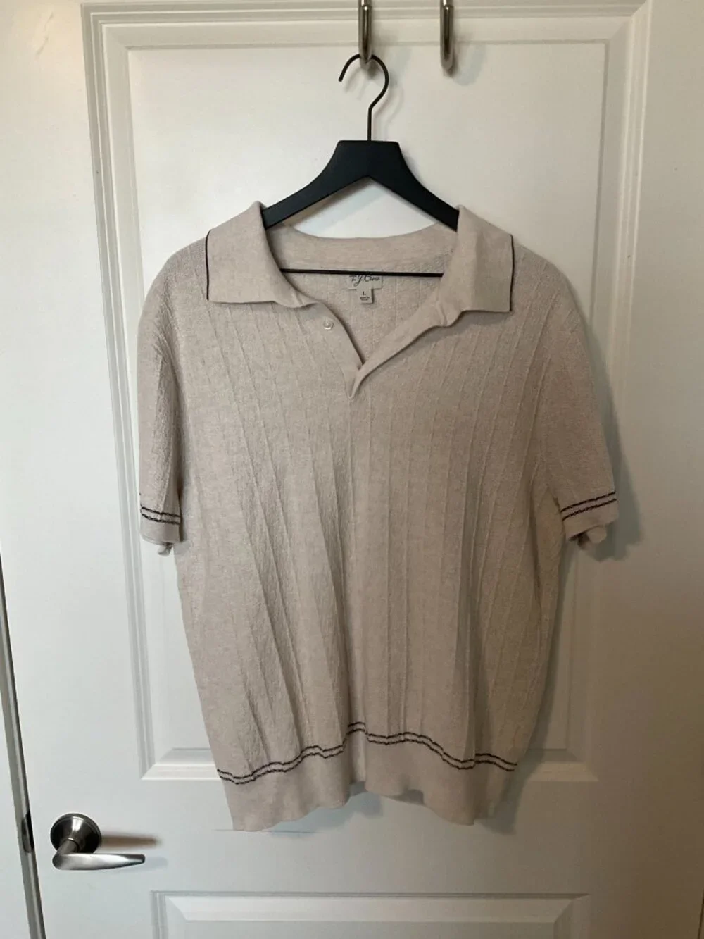 Men's J Crew Texture-stitch cotton-tipped sweater-polo Large